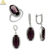 Gümüş zirkon taşlı set